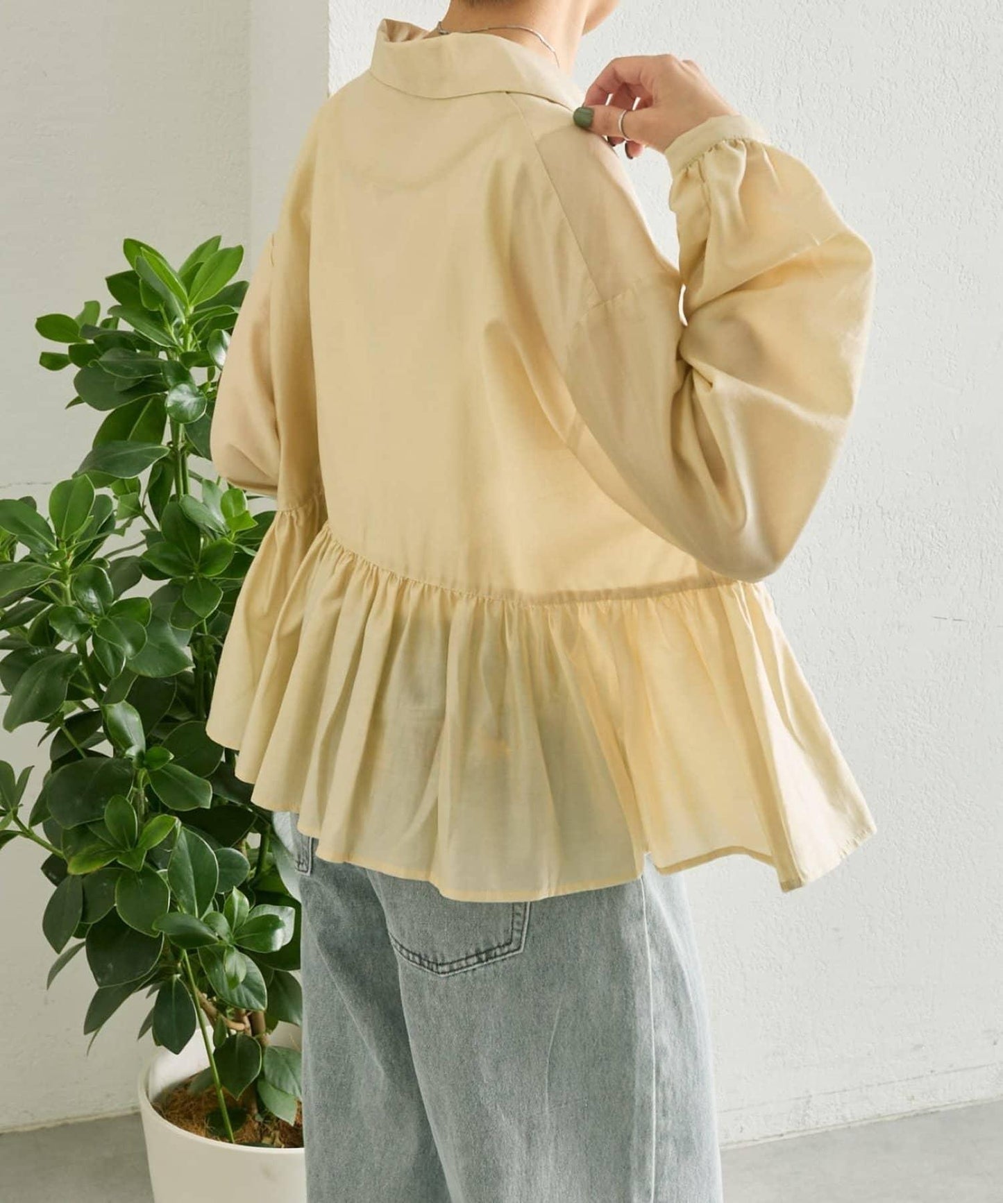 《透け感/ペプラムシルエット》 透視感 荷葉擺廓形 荷葉邊 襯衫式夾克 SUM1 STYLE