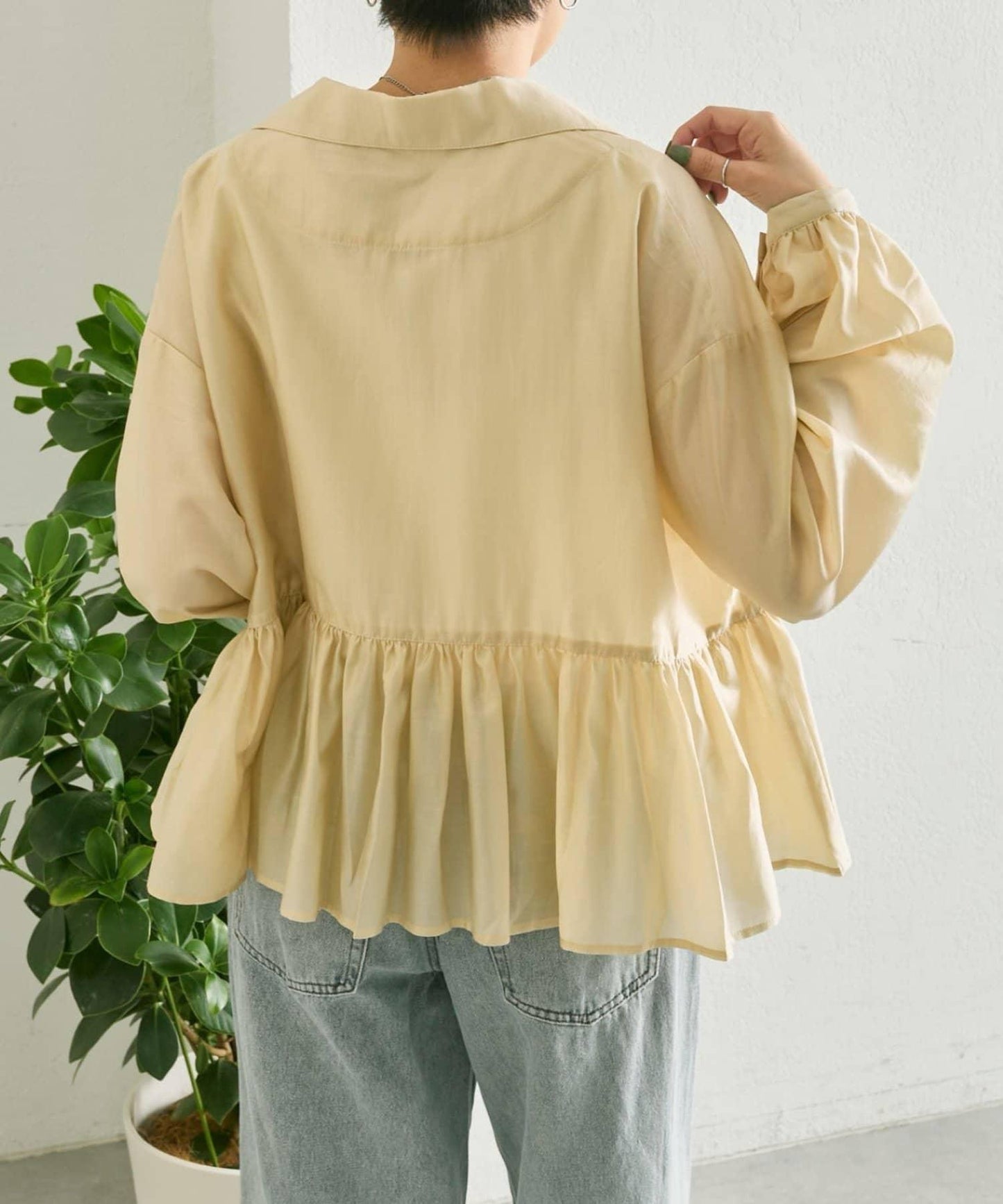 《透け感/ペプラムシルエット》 透視感 荷葉擺廓形 荷葉邊 襯衫式夾克 SUM1 STYLE
