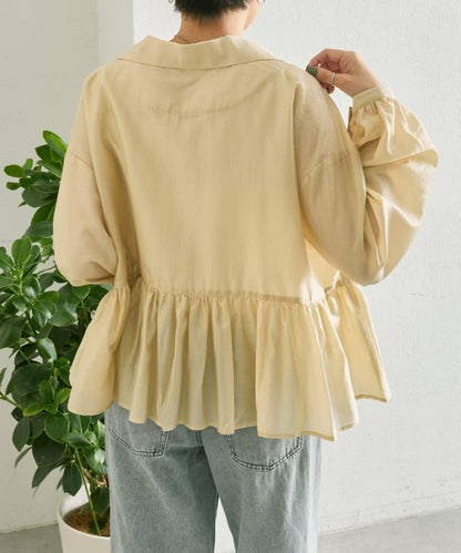 《透け感/ペプラムシルエット》 透視感 荷葉擺廓形 荷葉邊 襯衫式夾克 SUM1 STYLE