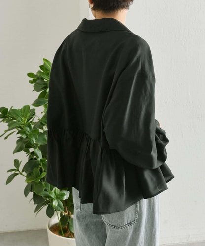 《透け感/ペプラムシルエット》 透視感 荷葉擺廓形 荷葉邊 襯衫式夾克 SUM1 STYLE