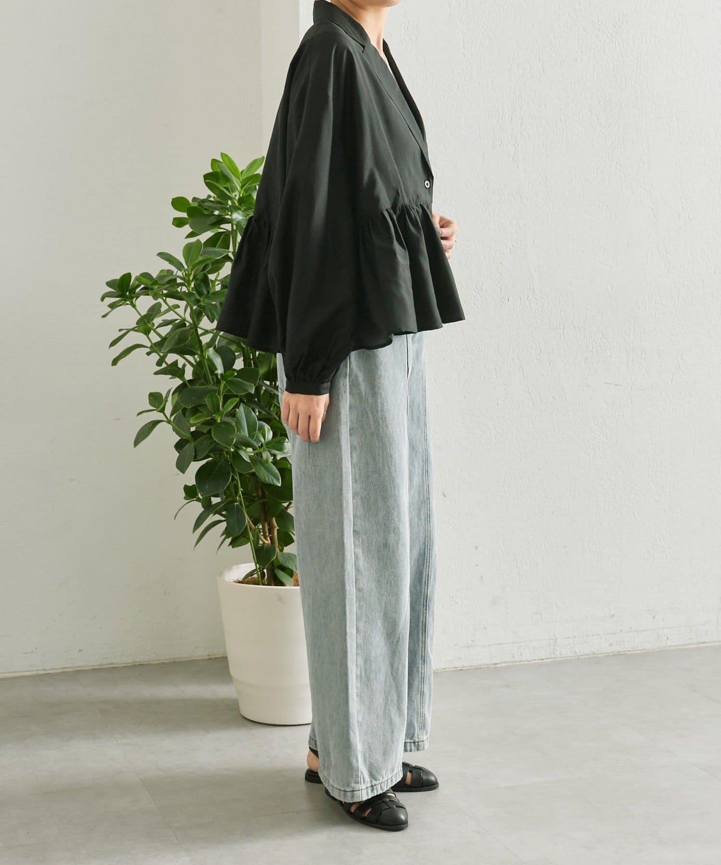 《透け感/ペプラムシルエット》 透視感 荷葉擺廓形 荷葉邊 襯衫式夾克 SUM1 STYLE