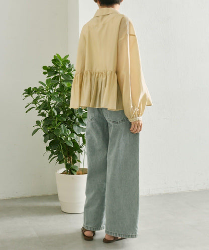 《透け感/ペプラムシルエット》 透視感 荷葉擺廓形 荷葉邊 襯衫式夾克 SUM1 STYLE