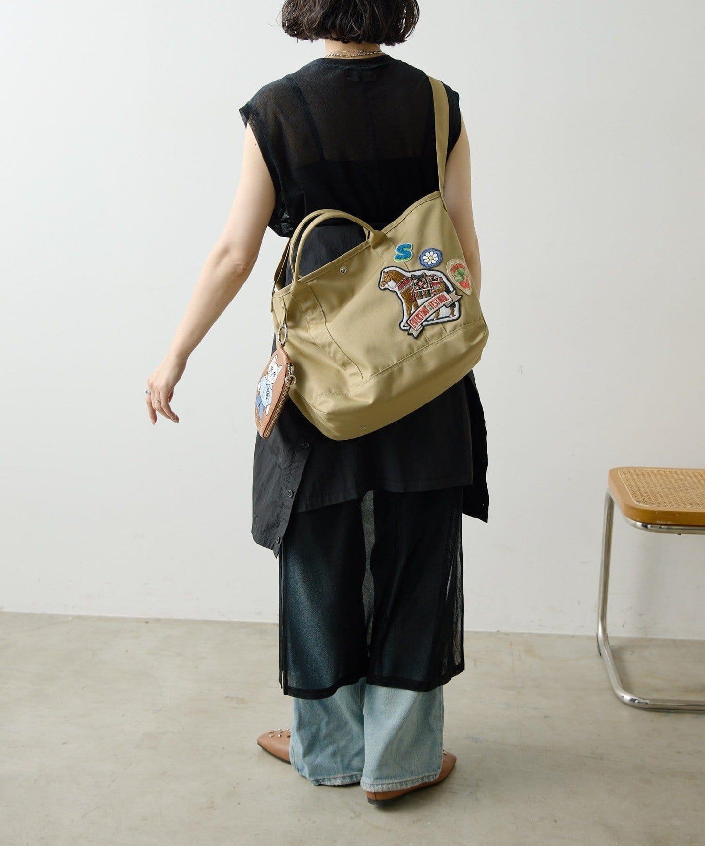 sampo×ear 聯名 聚酯帆布 A4尺寸托特包