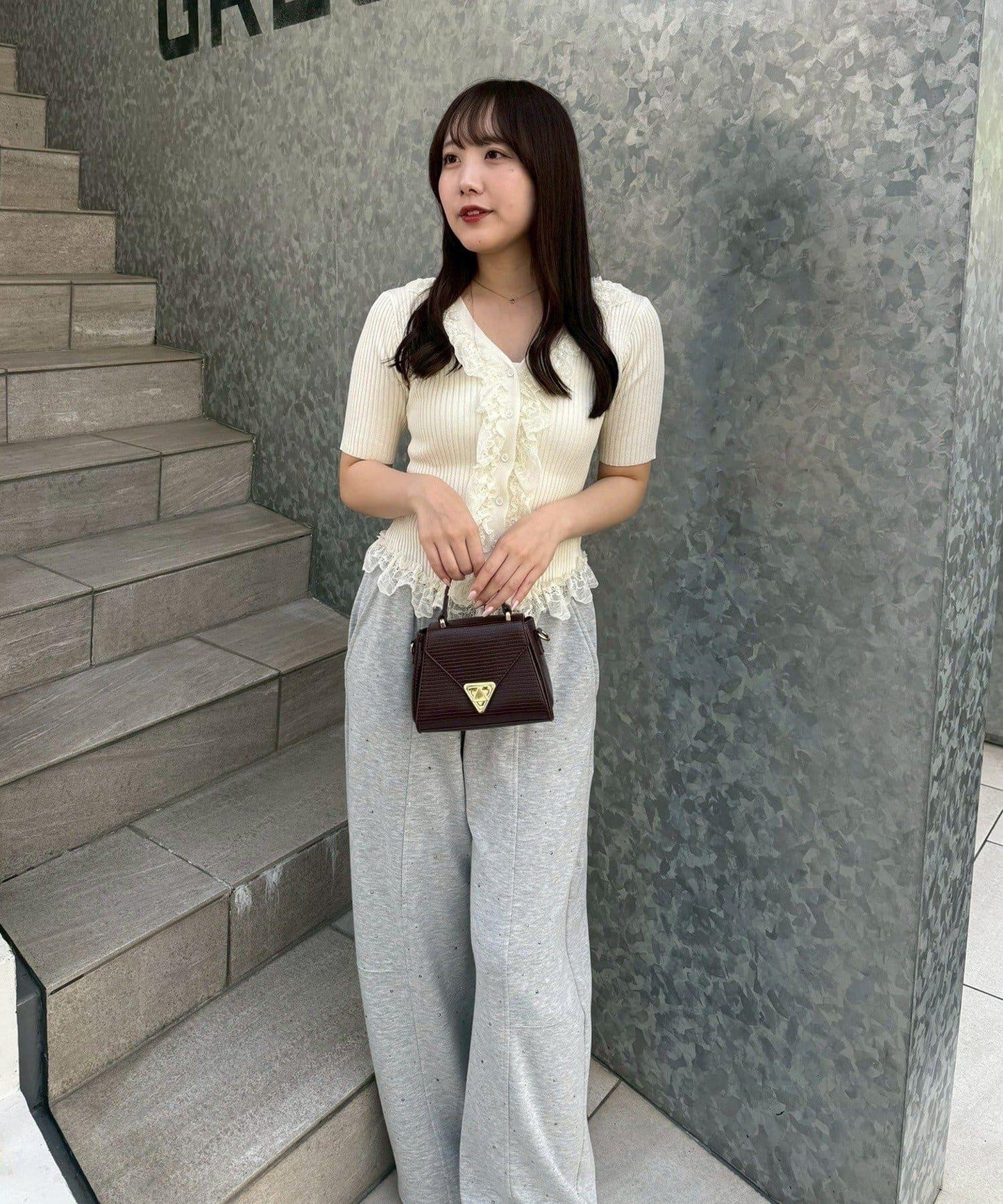 ANOTHER BRANCH 蕾絲拼接 針織開衫