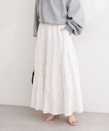natural couture 緞面層疊半身裙