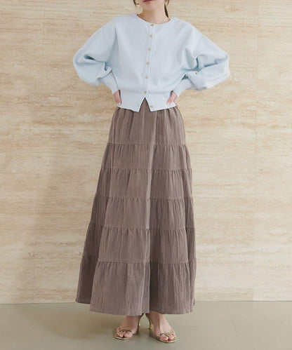 natural couture 緞面層疊半身裙