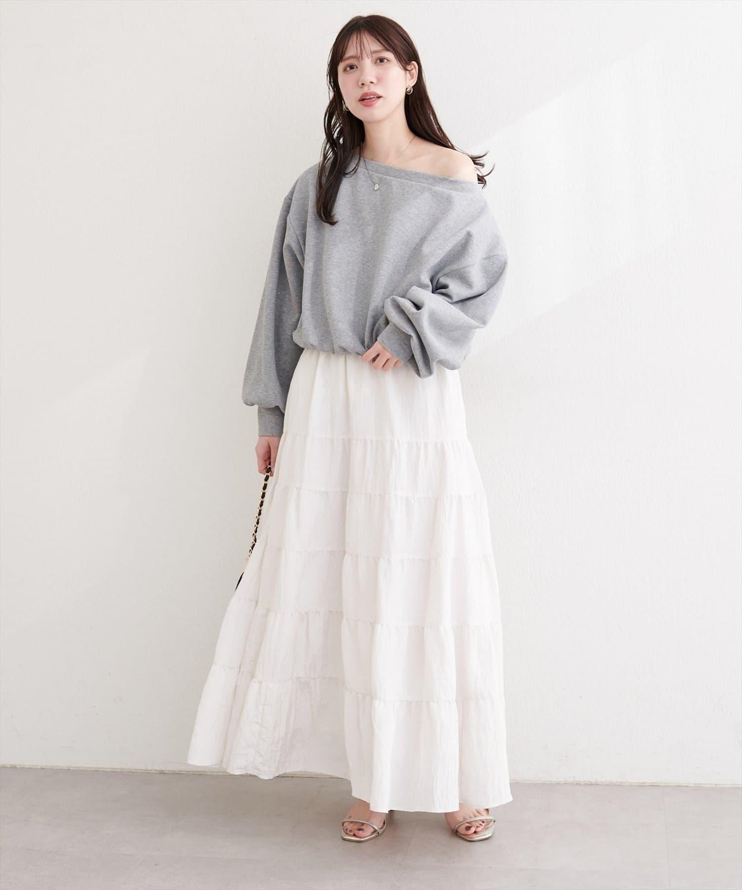 natural couture 緞面層疊半身裙