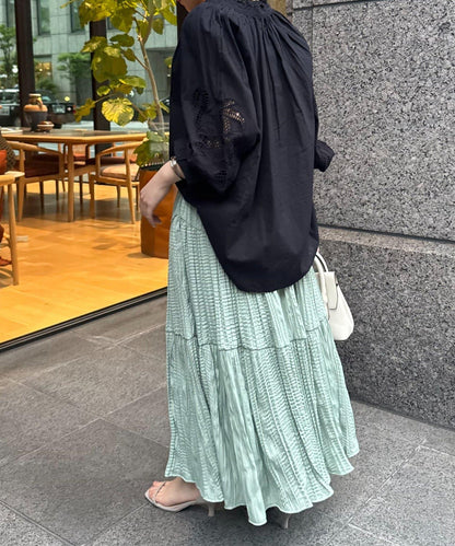 袖部蕾絲刺繡襯衫