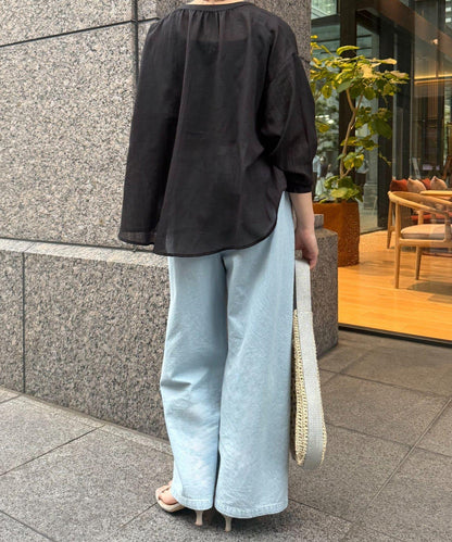 小紐扣紗布襯衫