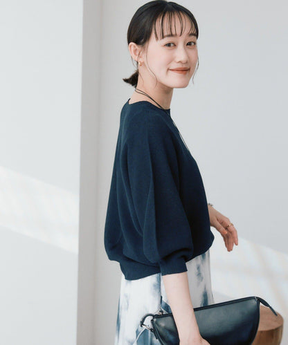 可手洗 半泡泡袖 針織上衣