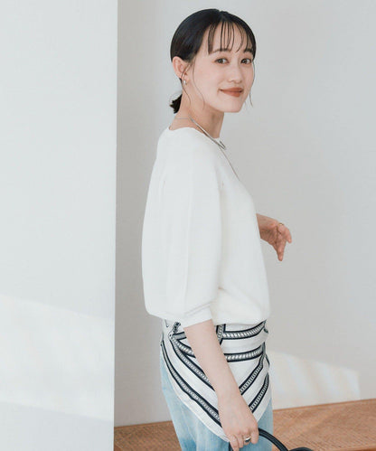 可手洗 半泡泡袖 針織上衣