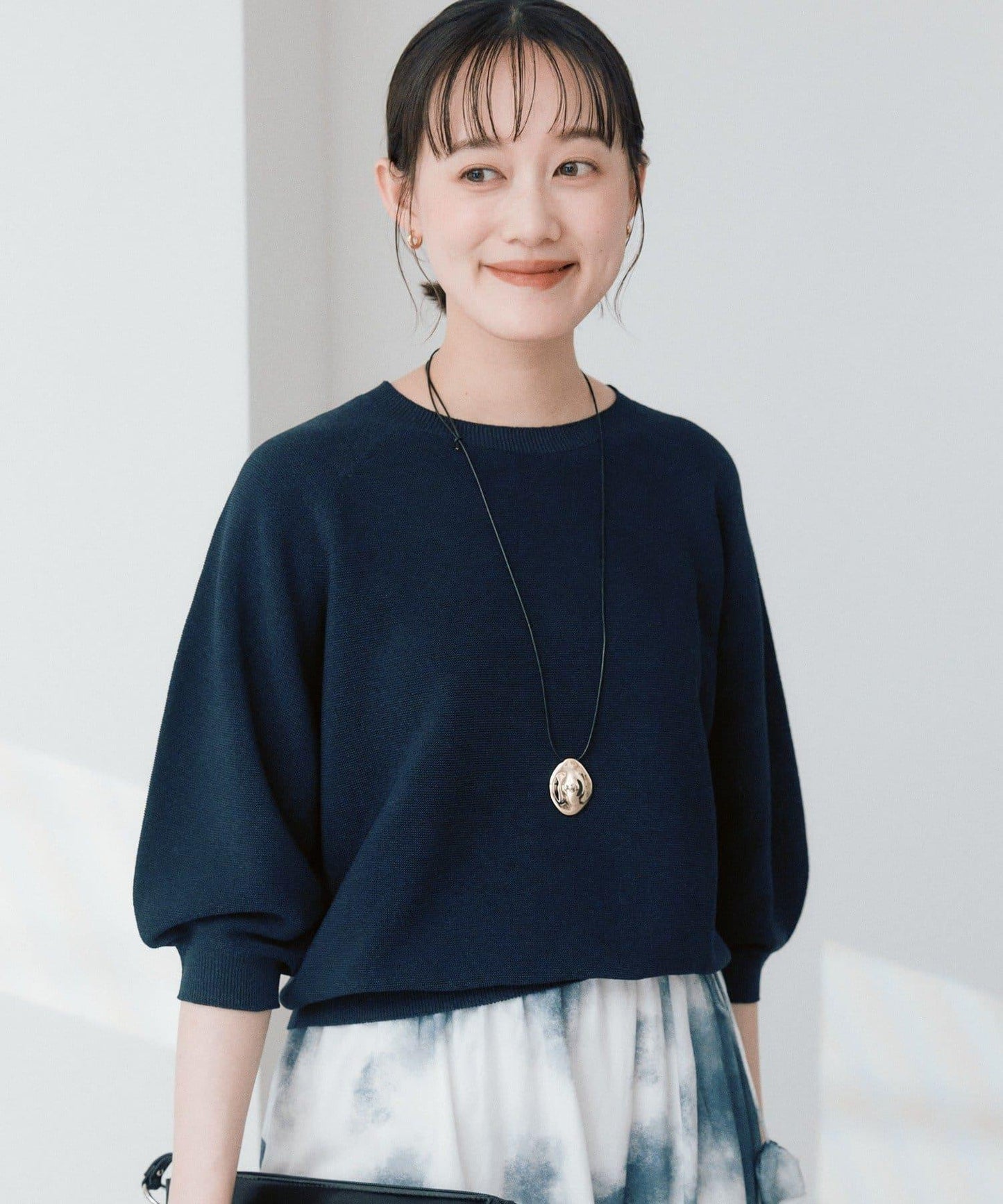 可手洗 半泡泡袖 針織上衣