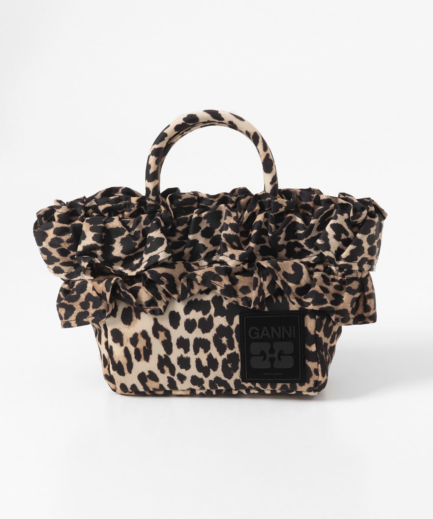 GANNI MINI SHOPPER 荷葉邊印花 手提包
