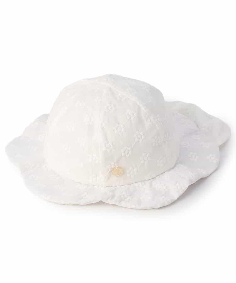 扇貝蕾絲防紫外線嬰兒帽