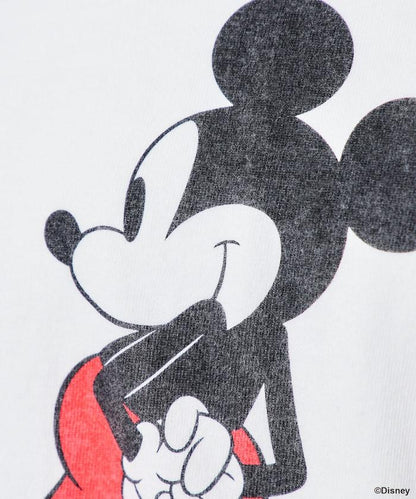 撞色拼邊 MICKEY MOUSE 圖案 T恤