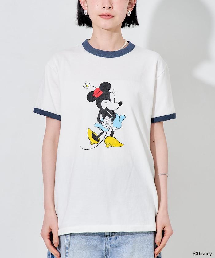 撞色拼邊 MICKEY MOUSE 圖案 T恤