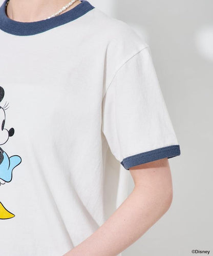 撞色拼邊 MICKEY MOUSE 圖案 T恤