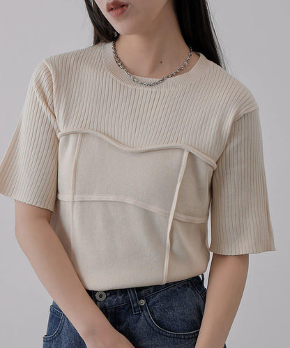 胸衣風設計短袖上衣