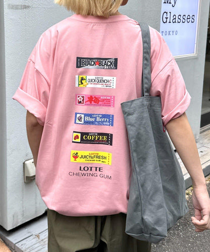 TYPY×LOTTE板ガム 持續冷感 背部logo 板ガム集合圖案 口袋T恤
