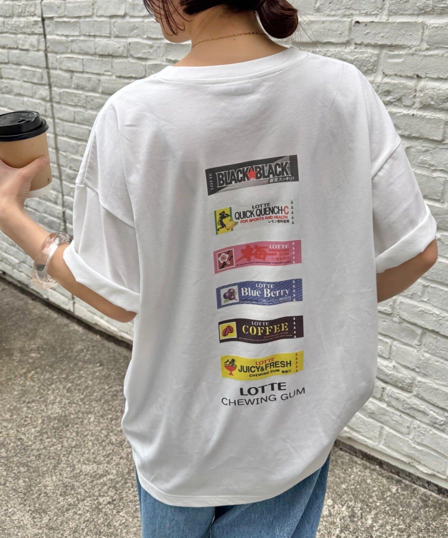 TYPY×LOTTE板ガム 持續冷感 背部logo 板ガム集合圖案 口袋T恤