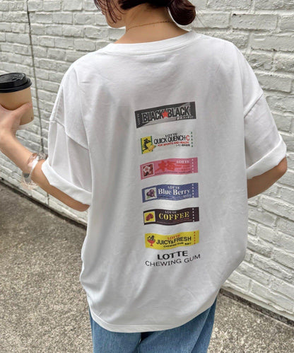 TYPY×LOTTE板ガム 持續冷感 背部logo 板ガム集合圖案 口袋T恤