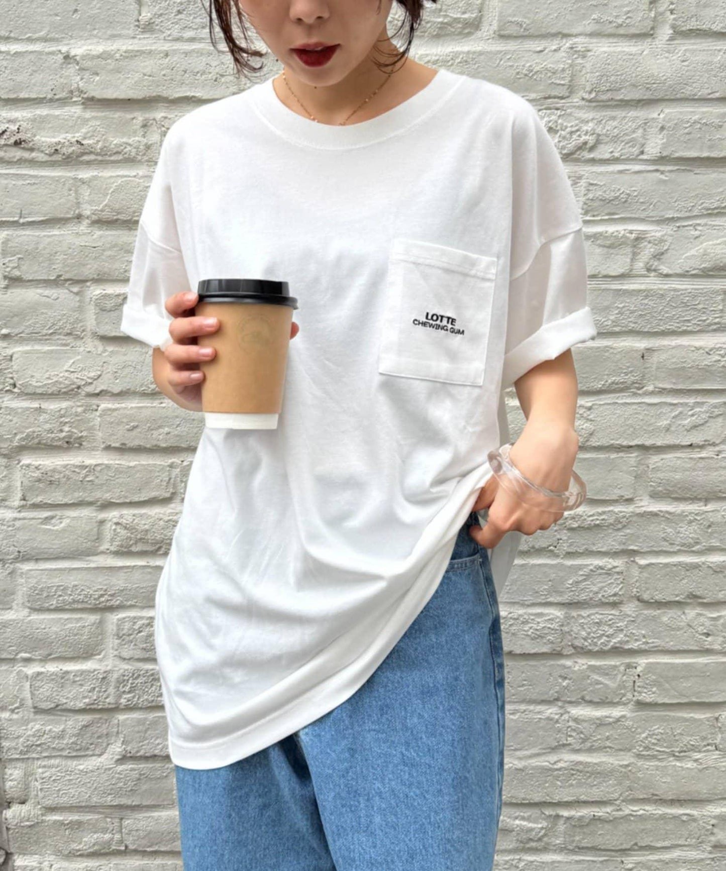 TYPY×LOTTE板ガム 持續冷感 背部logo 板ガム集合圖案 口袋T恤