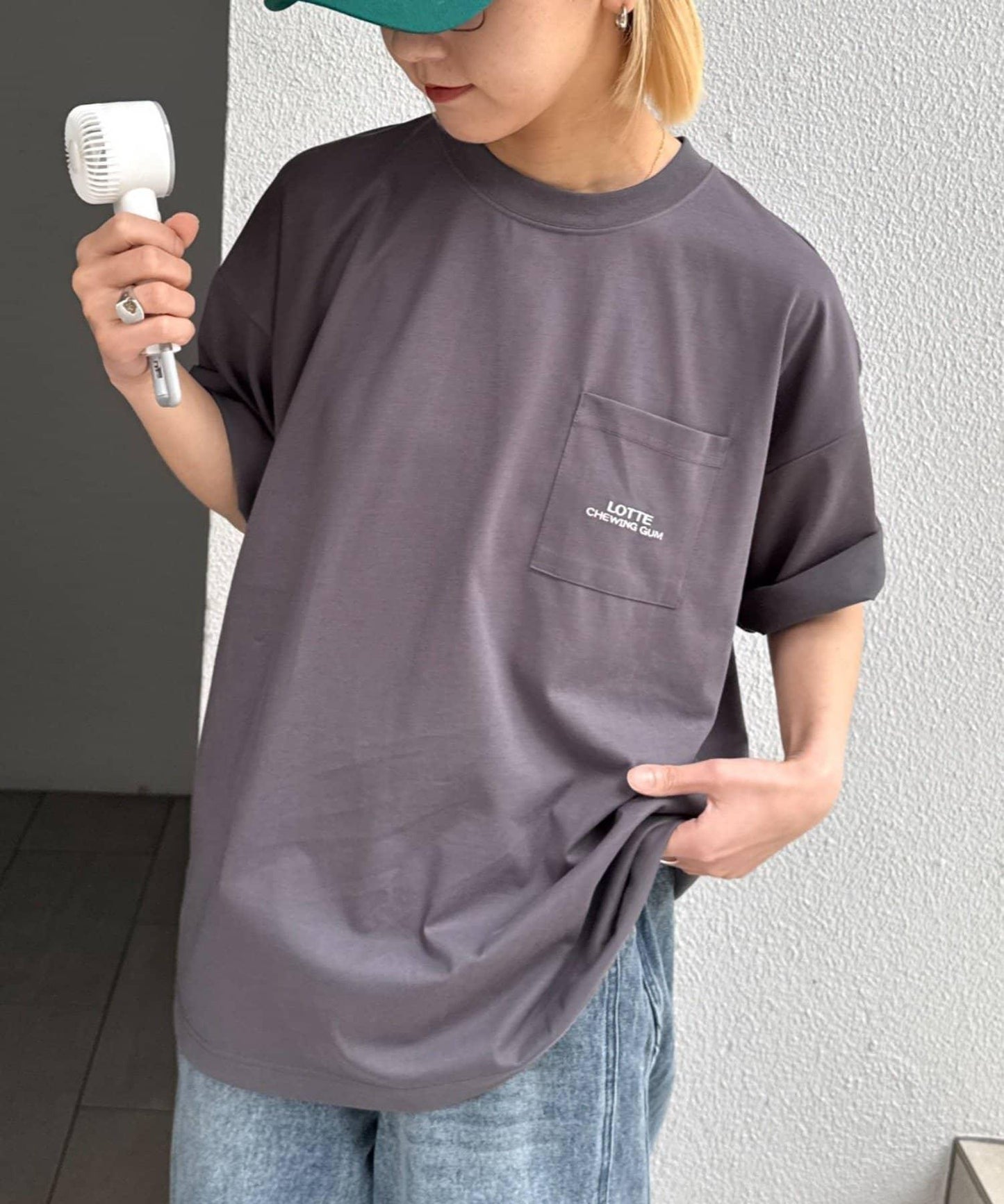 TYPY×LOTTE板ガム 持續冷感 背部logo 板ガム集合圖案 口袋T恤