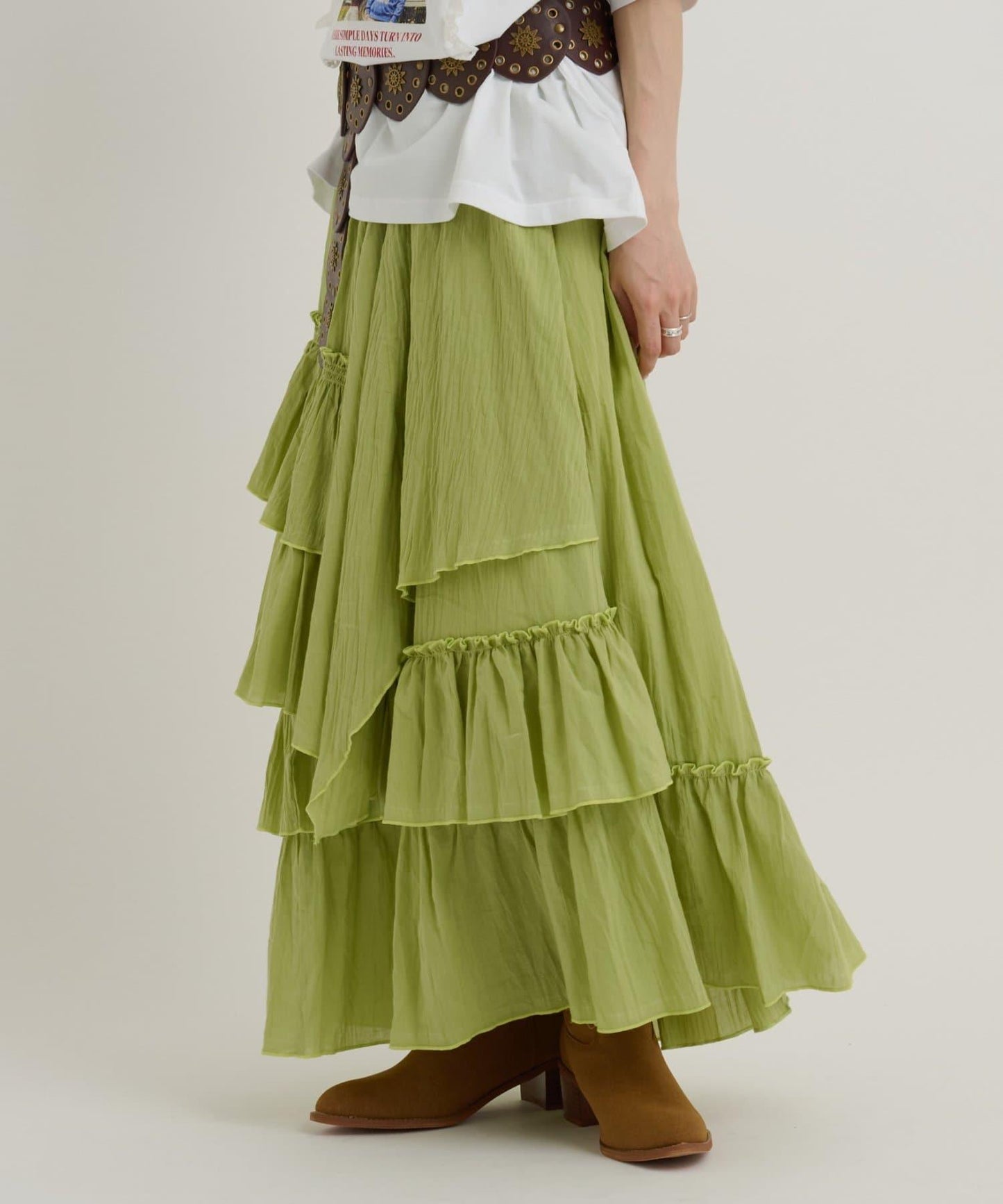 【w closet】不對稱分層半身裙