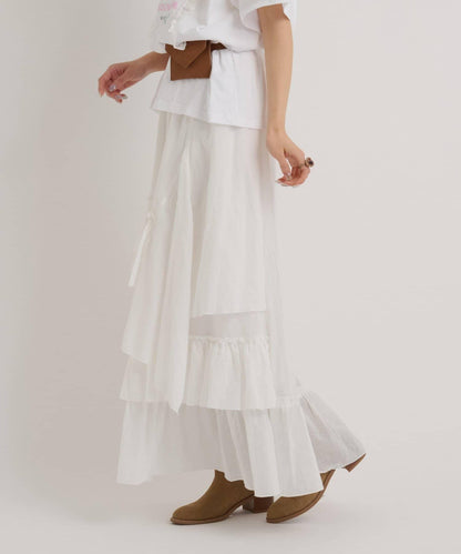 【w closet】不對稱分層半身裙