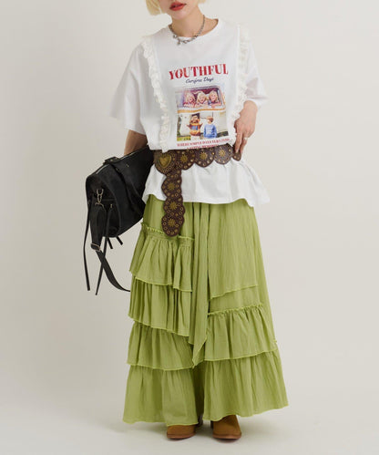 【w closet】不對稱分層半身裙