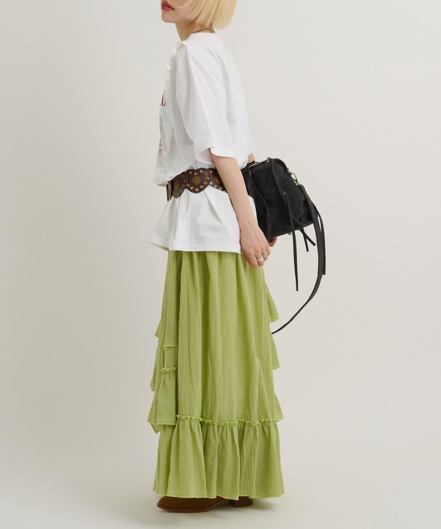 【w closet】不對稱分層半身裙