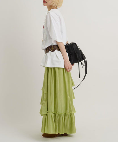 【w closet】不對稱分層半身裙
