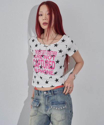 字母星點圖案 S/S TEE 短袖T恤
