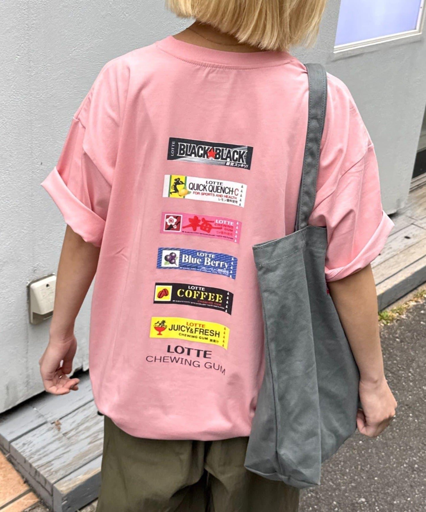 TYPY×LOTTE板ガム 持續冷感 背部logo 板ガム集合圖案 口袋T恤