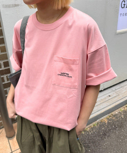 TYPY×LOTTE板ガム 持續冷感 背部logo 板ガム集合圖案 口袋T恤
