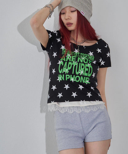 字母星點圖案 S/S TEE 短袖T恤