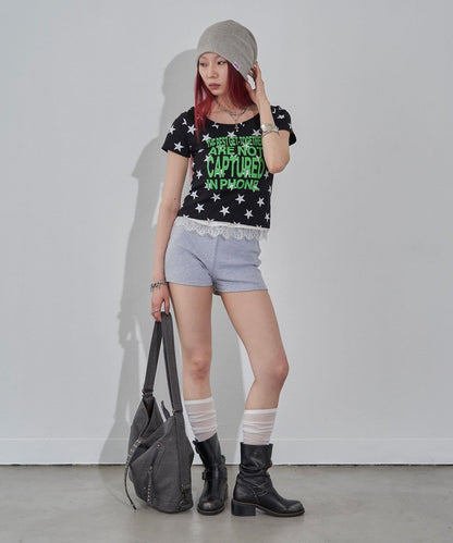字母星點圖案 S/S TEE 短袖T恤
