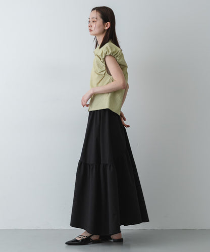 透感泡泡紗 蓬袖 襯衫
