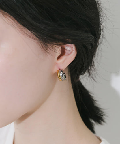 不鏽鋼拼接圓環耳飾