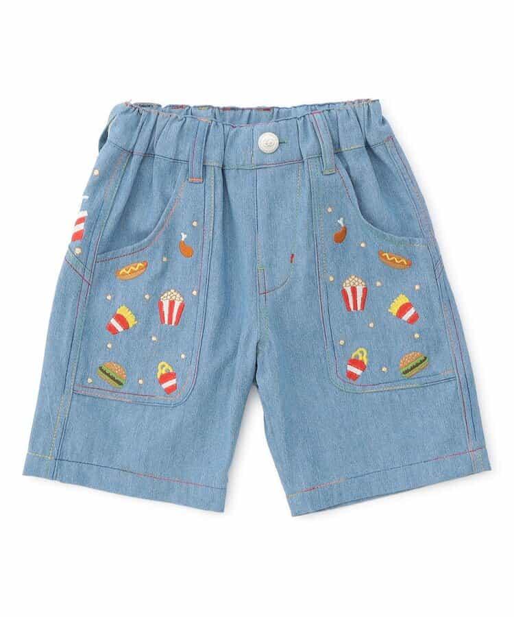 食物刺繡 五分短褲