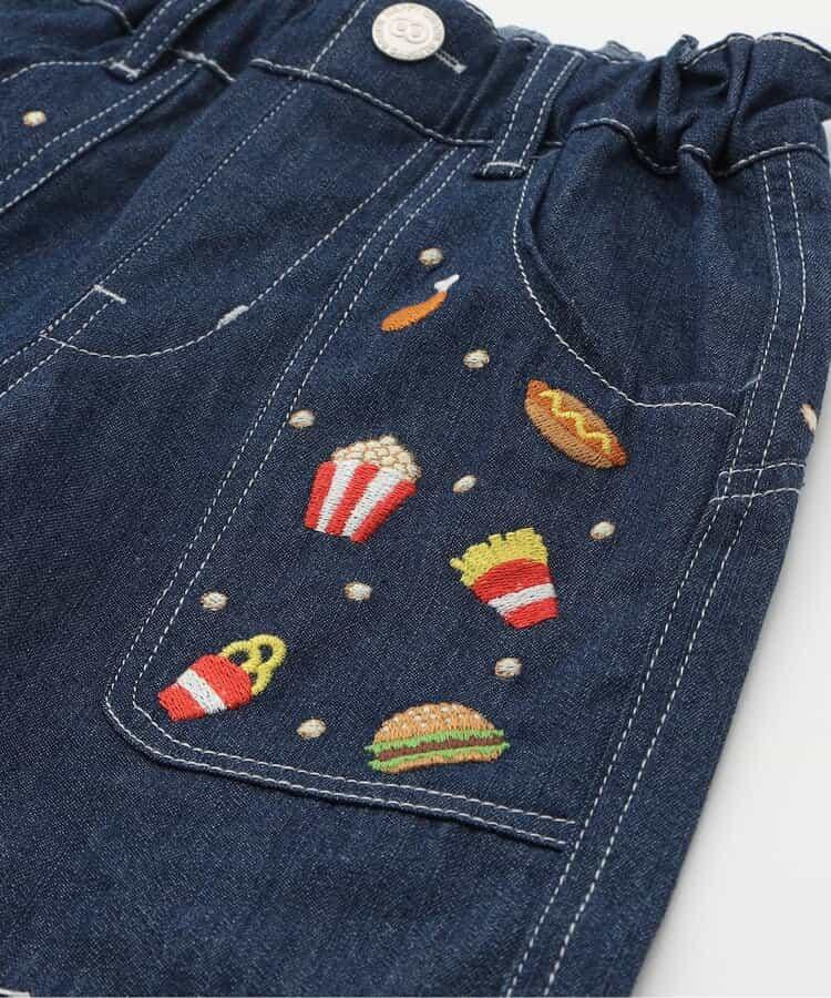 食物刺繡 五分短褲