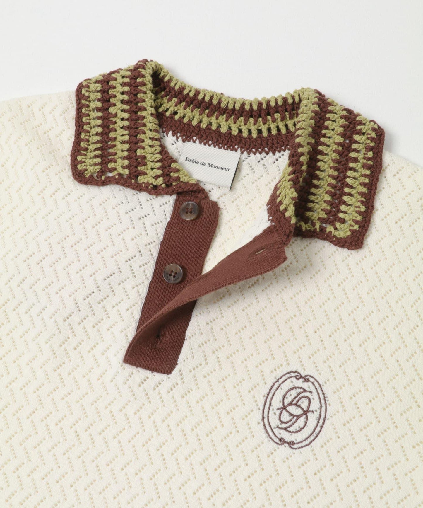 Drole de Monsieur POLO MAILLE AJOURE polo衫