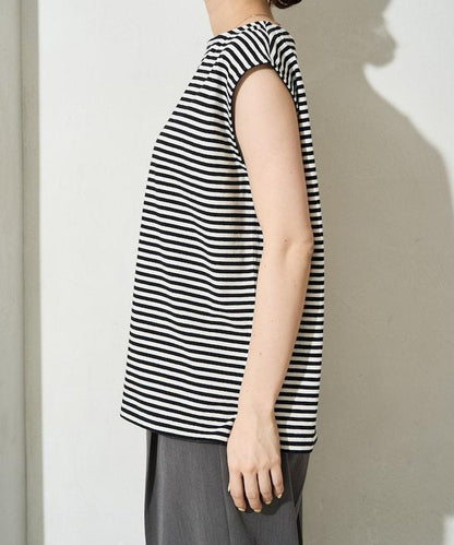 條紋 無袖 休閒 T恤