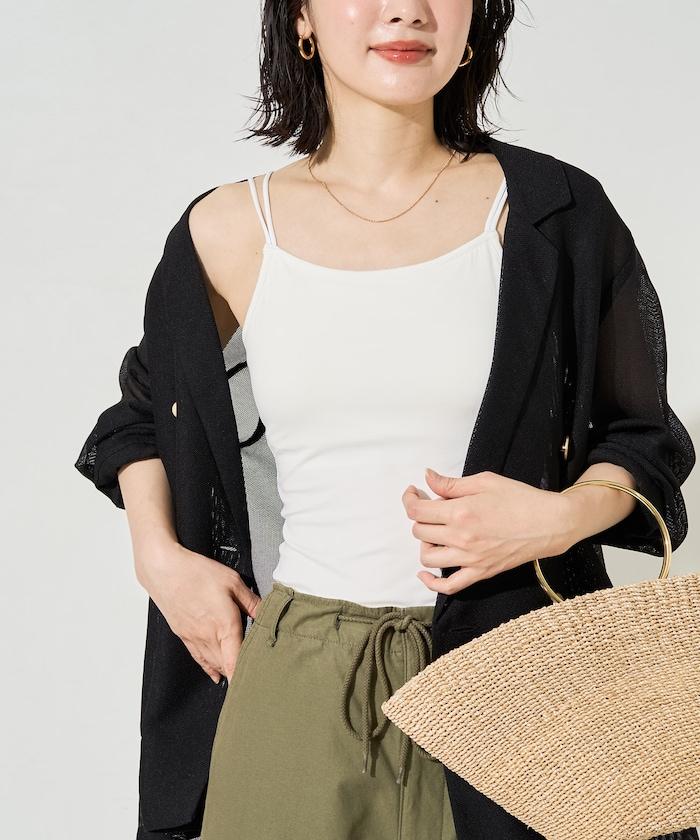 抗菌防臭 接觸冷感 UV防護 竹纖維 帶胸墊 吊帶背心