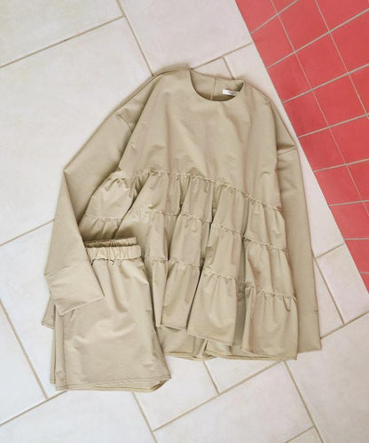 褶皺荷葉邊 長款版型 防曬功能 防曬服套裝