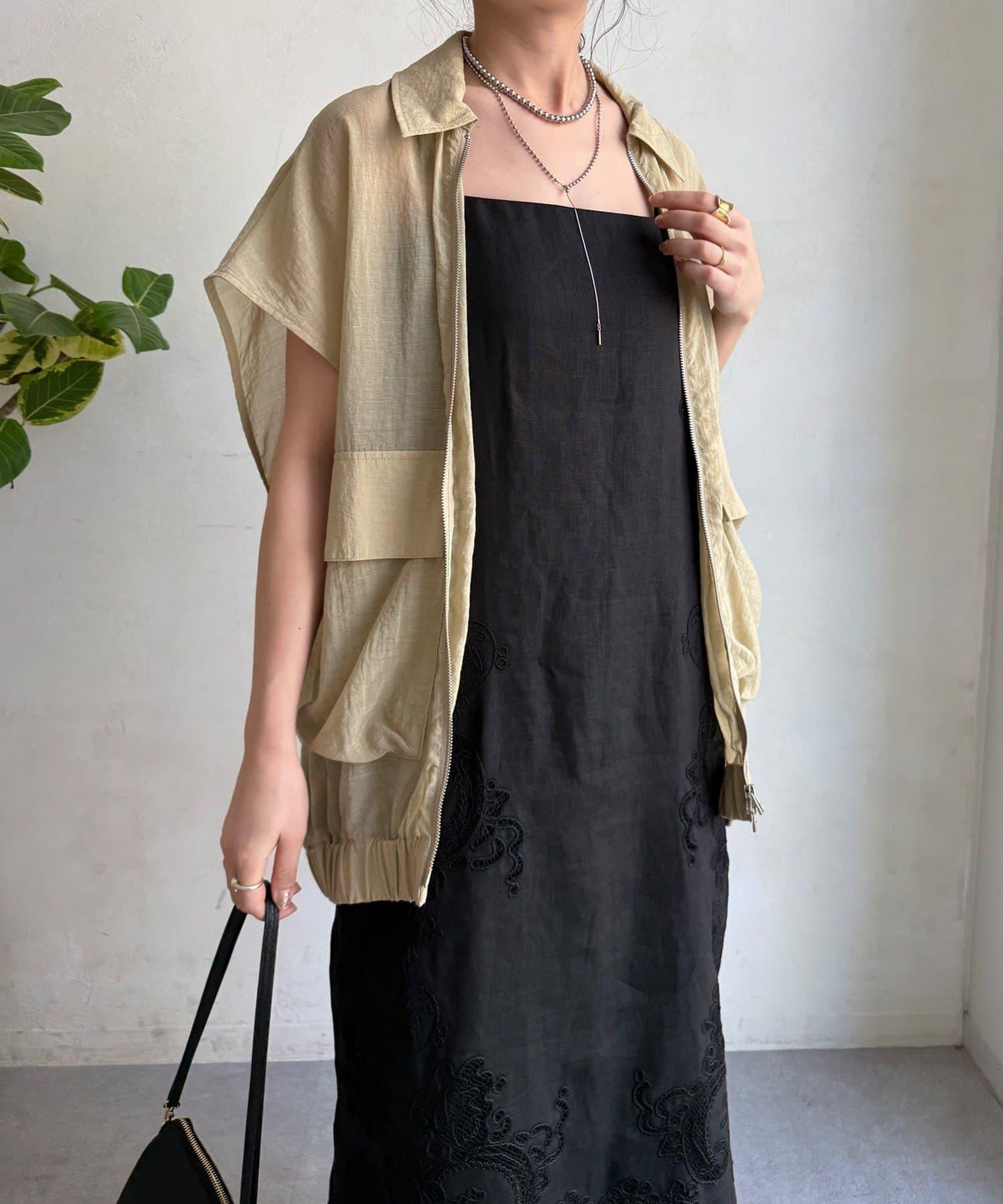 繩線蕾絲刺繡鏤空蕾絲連衣裙