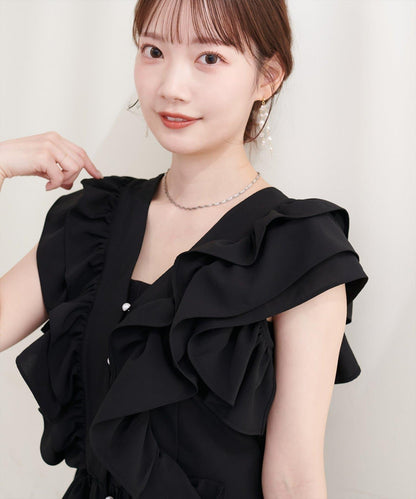 Erikoコラボ 褶飾荷葉擺女襯衫
