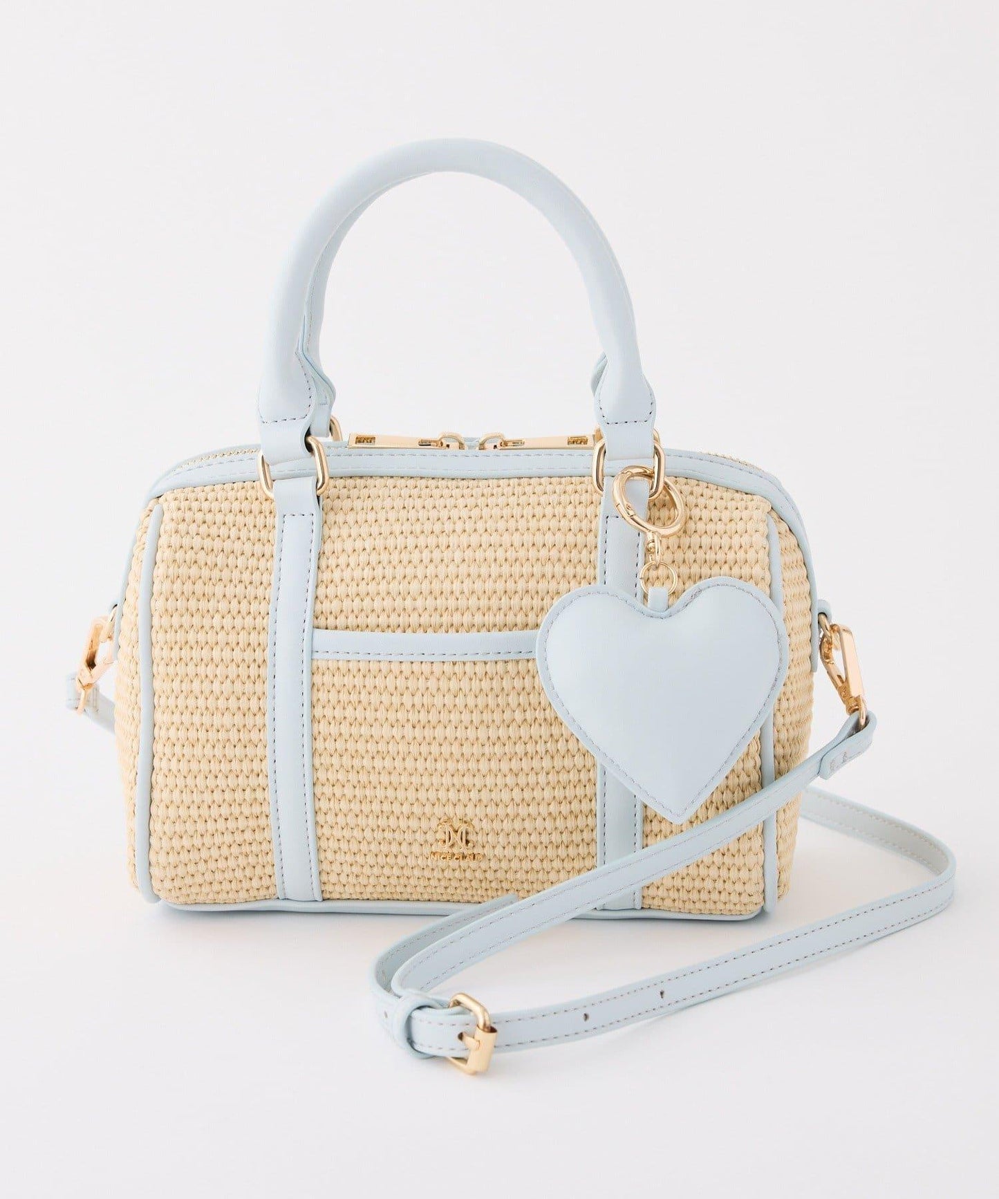 心形吊飾 編織材質 迷你波士頓包