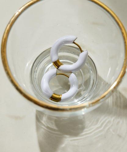 配色圈式耳環