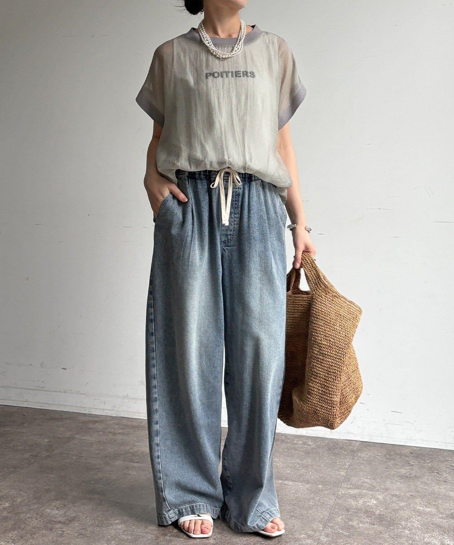 附Logo背心套裝 布帛拼接 針織套頭衫